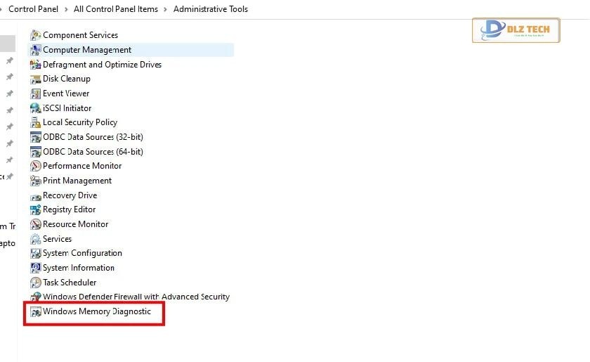 chọn Windows Memory Diagnostic