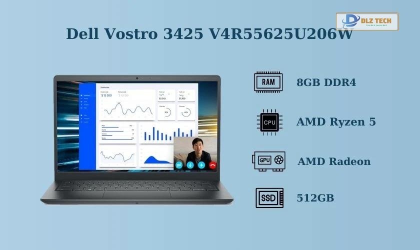 Laptop Dell Vostro 3425 V4R55625U206W cho sinh viên điện tử viễn thông