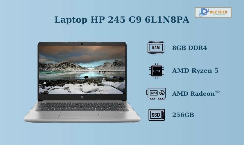 Laptop HP 245 G9 6L1N8PA cho sinh viên điện tử viễn thông