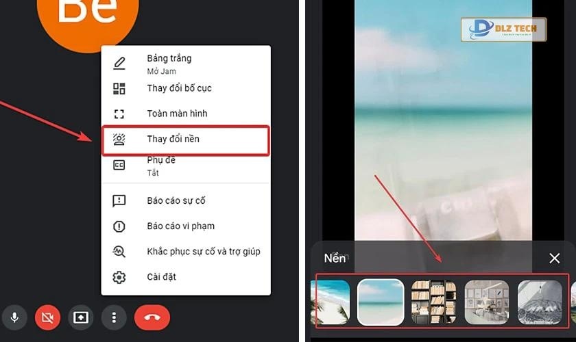 Thay đổi nền trong Google Meet