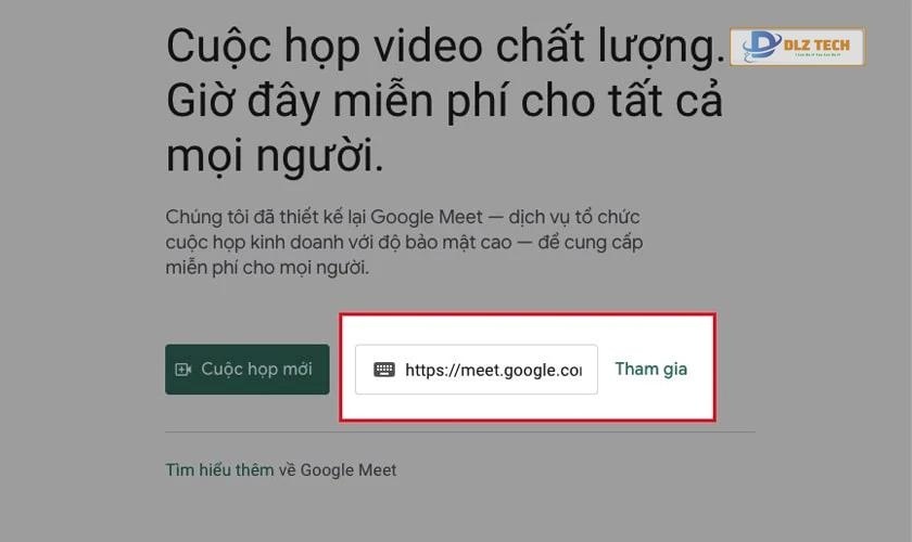 Nhập mã tham gia cuộc họp trên Google Meet