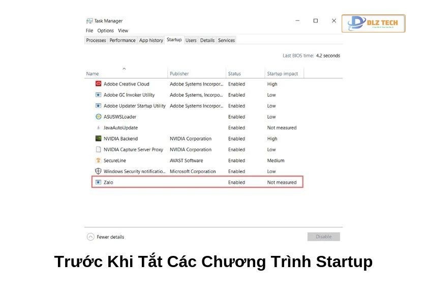 Dừng các phần mềm khởi động Startup để tăng tốc Win 10
