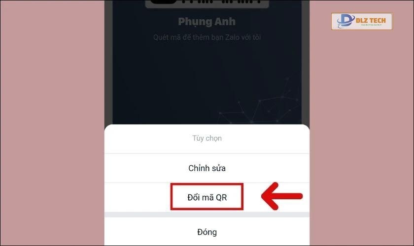 Nhấn vào nút Đổi mã QR