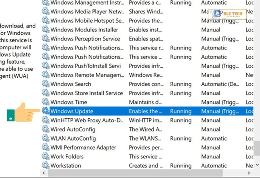 Tắt update win 10 bằng services.msc