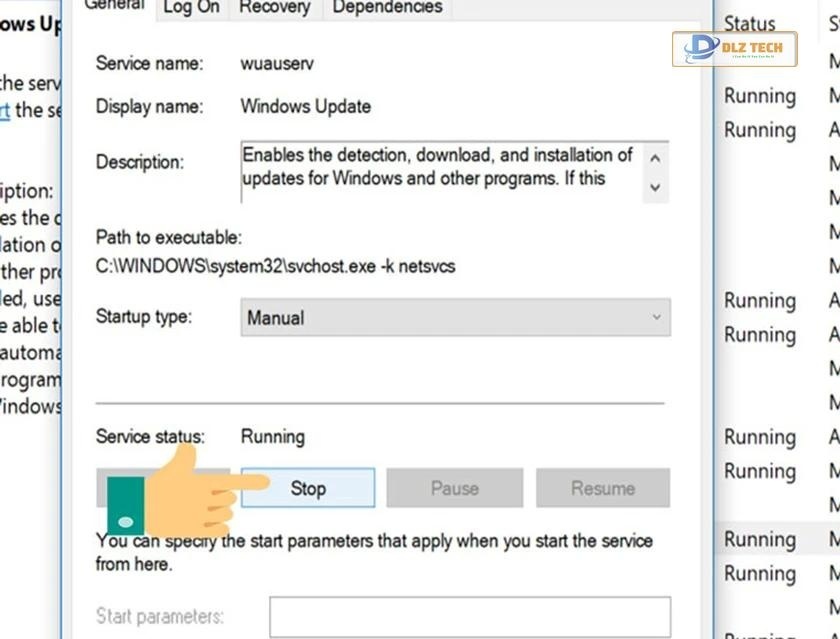 Tắt update win 10 bằng services.msc