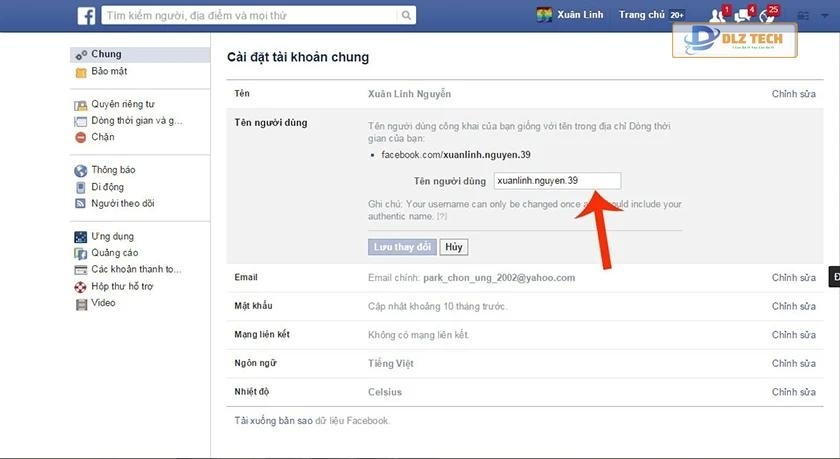 Hướng dẫn chỉnh sửa ID Facebook