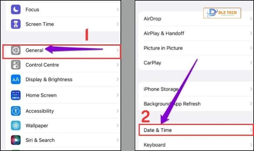Xem cài đặt ngày giờ nếu bị lỗi không đăng nhập được Instagram trên iPhone