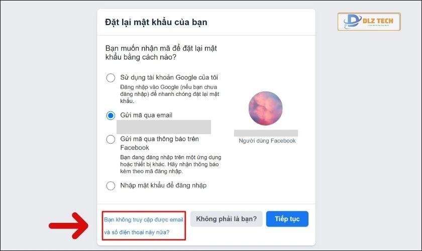 Chọn tùy chọn không thể truy cập