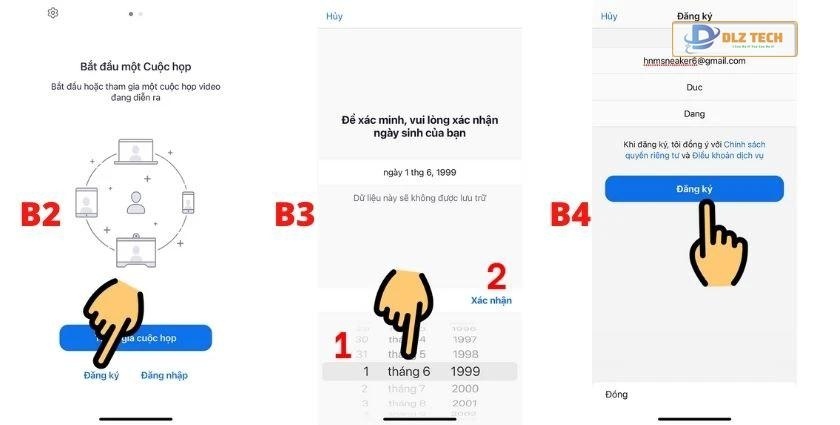 Điền đầy đủ thông tin