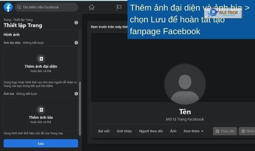 Thêm ảnh đại diện và ảnh bìa