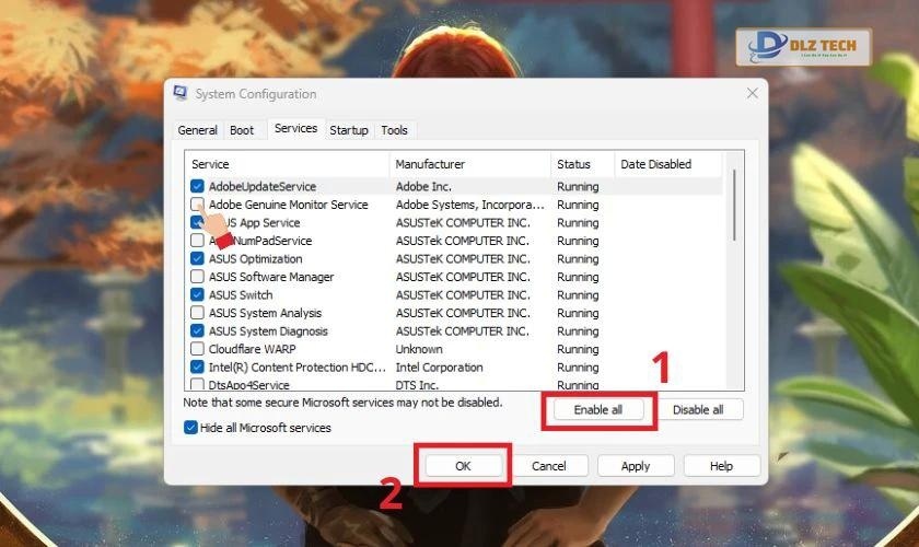 Clean Boot sửa lỗi màn hình xanh