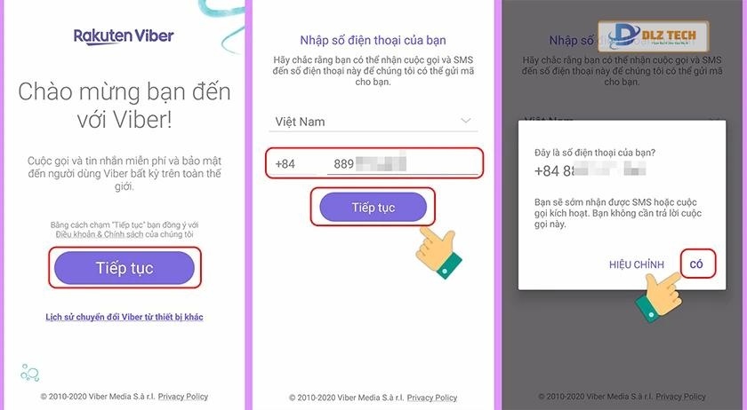 tạo tài khoản Viber