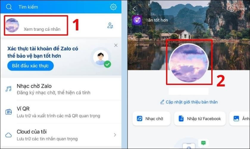 Xem lại avatar Zalo cũ