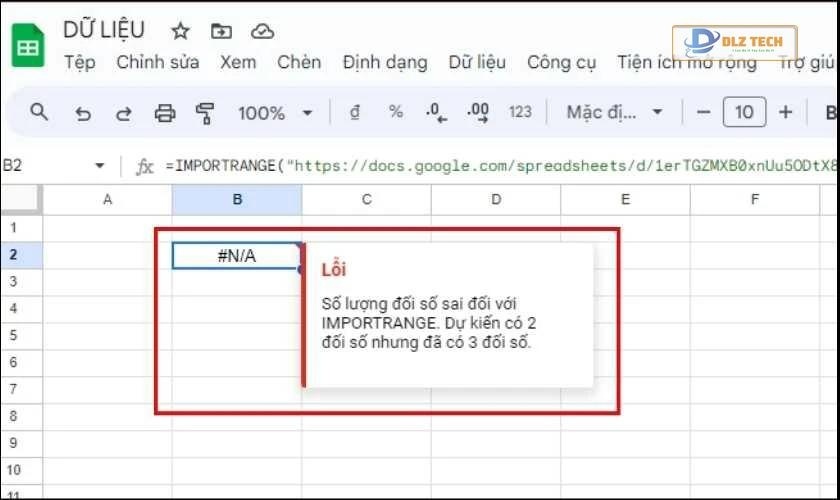 Lỗi #N/A khi sử dụng hàm