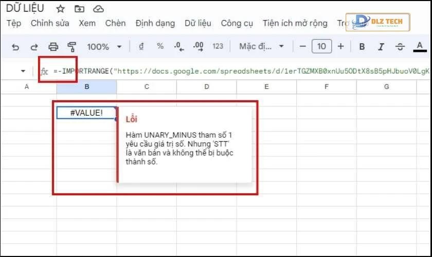 Lỗi #VALUE khi sử dụng hàm
