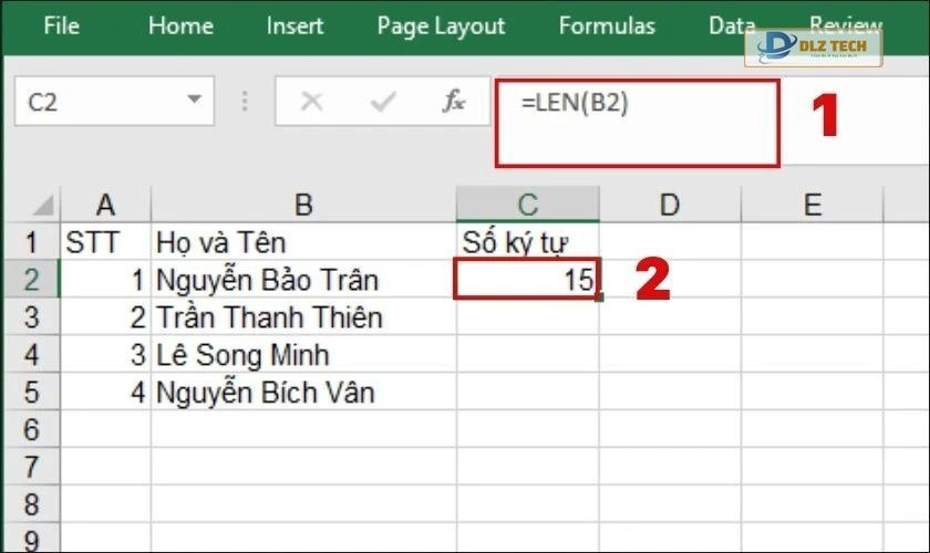 hàm len trong excel là gì