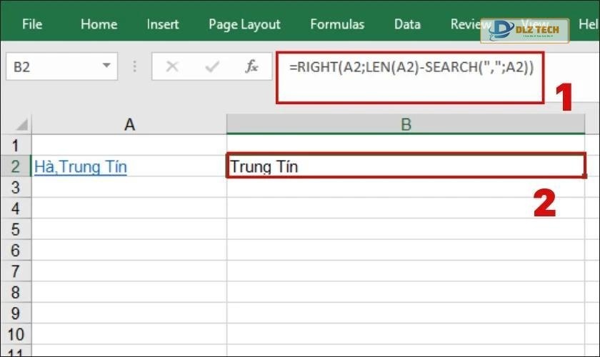 len kết hợp cùng right và search