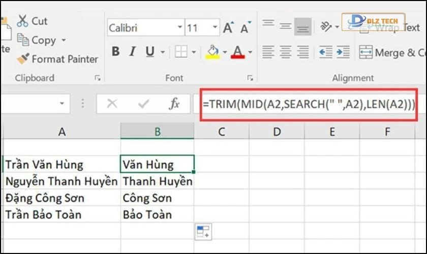 Trích xuất tên