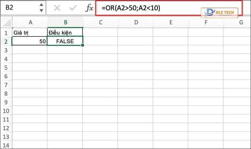 Hướng dẫn dùng hàm OR trong Excel để kiểm tra điều kiện chứa giá trị số