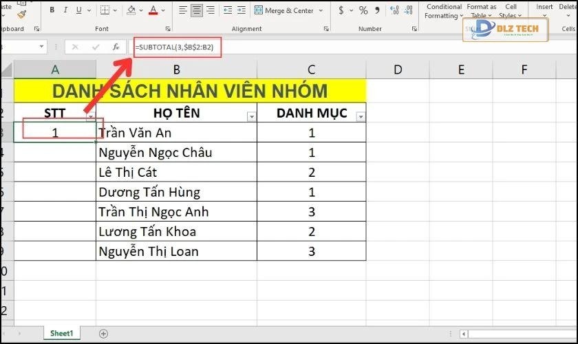 Đánh số thứ tự nhanh