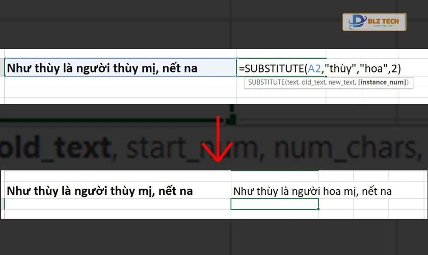 Hướng dẫn sử dụng hàm Substitute