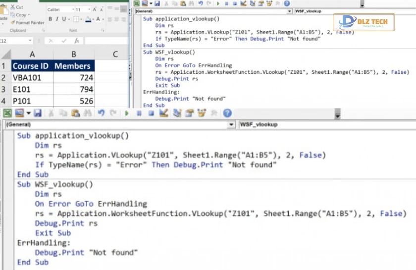 Hàm Vlookup trong VBA