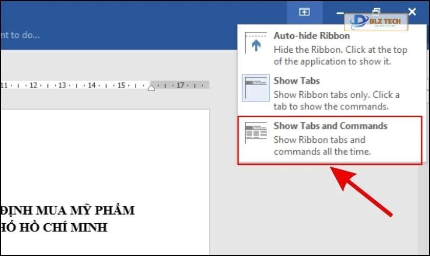 Bật lại thanh công cụ đã ẩn trong Word