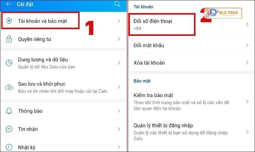 Đổi số điện thoại Zalo