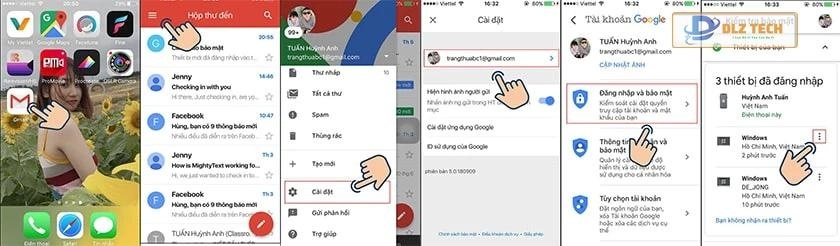 Đăng xuất Gmail từ xa trên điện thoại