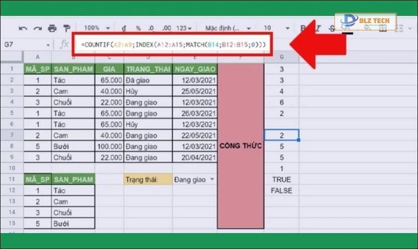 Kết hợp với INDEX và MATCH