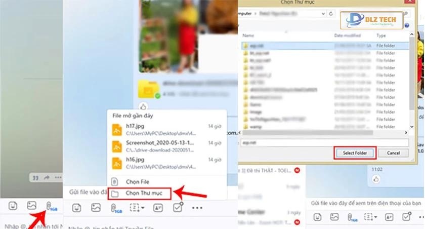 Gửi thư mục qua Zalo
