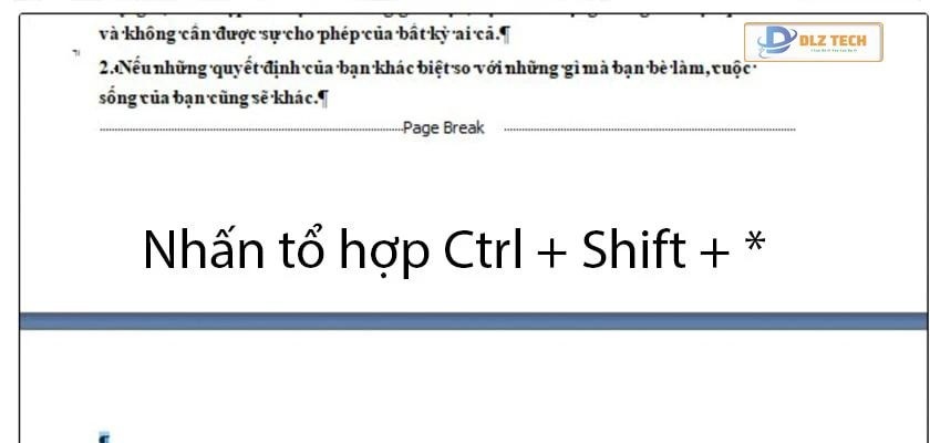 Dùng cách xóa trang trong Word bằng Paragraph