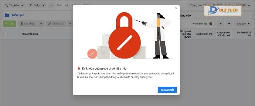 Quảng cáo Facebook bị vô hiệu hóa