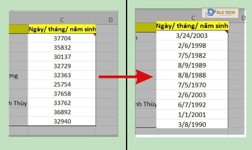 cách định dạng dd/mm/yyyy trong excel đơn giản