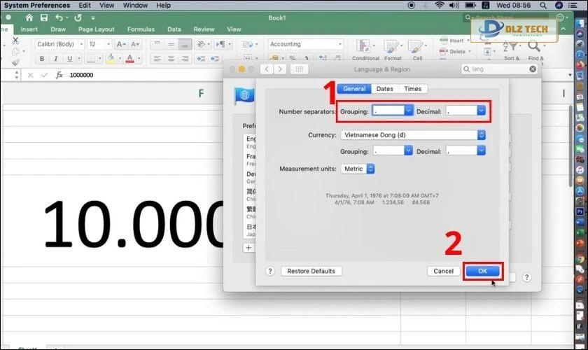 Excel Macbook sửa lỗi định dạng số thập phân có khó không
