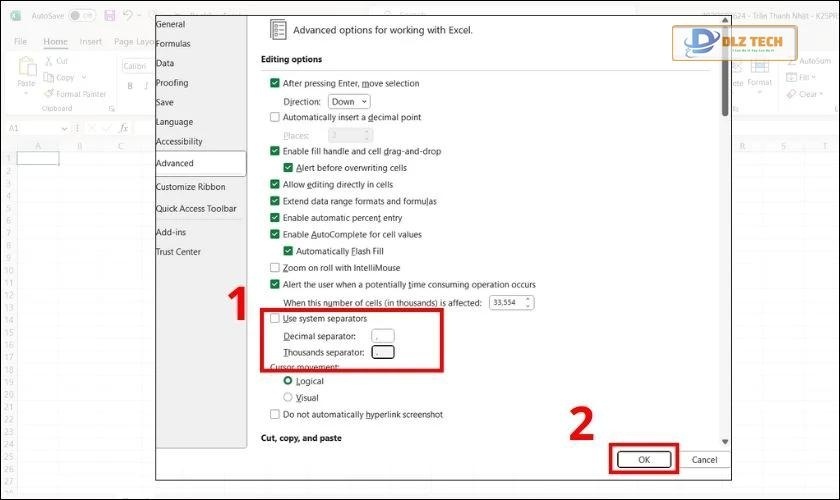 Cách đổi dấu phẩy thành dấu chấm trong Excel đơn giản nhất
