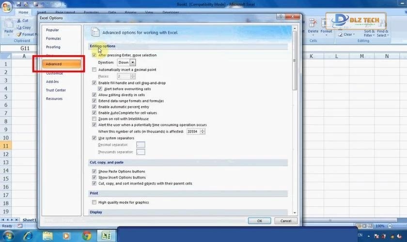 Sửa lỗi gõ dấu chấm thành dấu phẩy trong Excel 2010, 2007