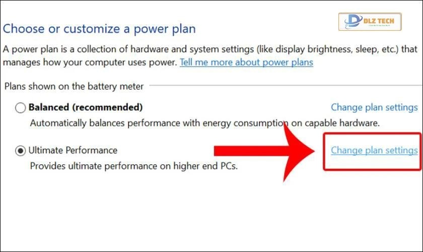 Nhấn vào Change Plan Settings