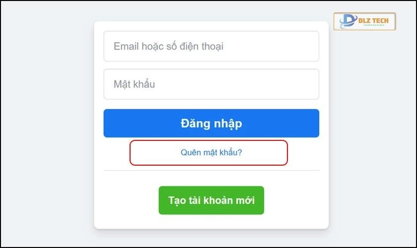 Sử dụng chức năng Quên mật khẩu