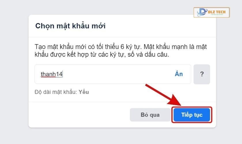 Chọn phương thức nhận mật khẩu mới