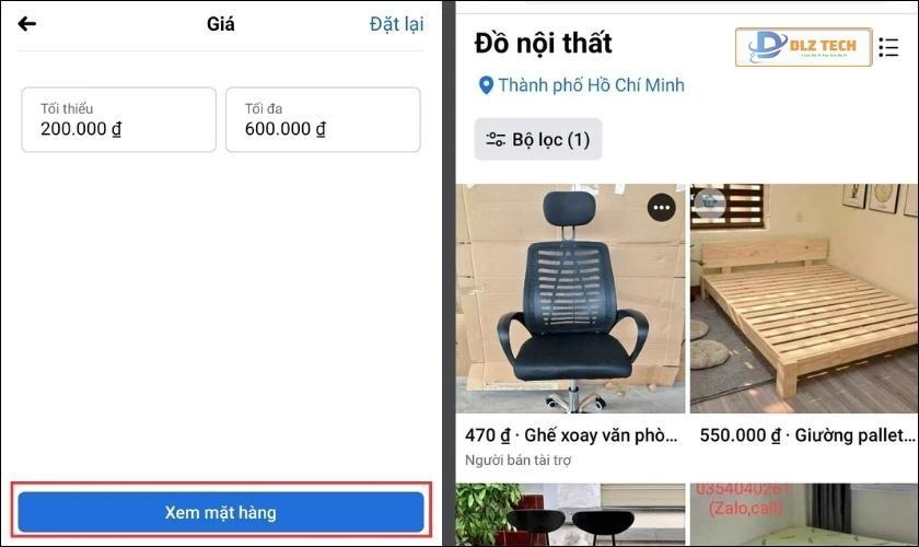 Tìm kiếm hàng hóa trên Marketplace