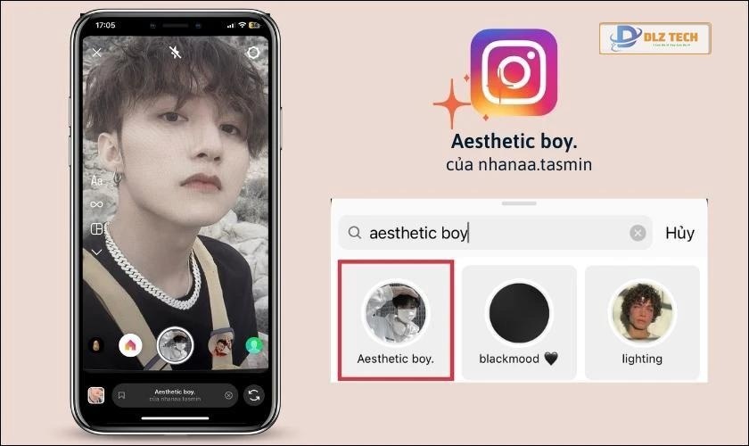 hiệu ứng cho nam trên instagram