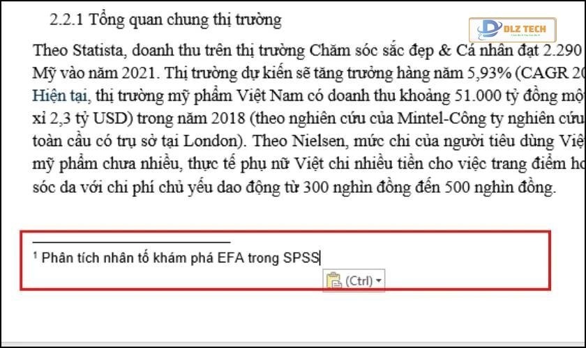 Footnote trong Word là gì?
