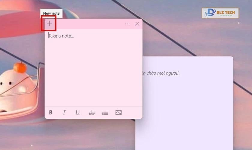 Cách tạo thêm một ghi chú khác trên máy tính
