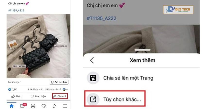 Mở ứng dụng Facebook