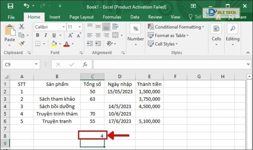 Cách sử dụng hàm Countif trong Excel