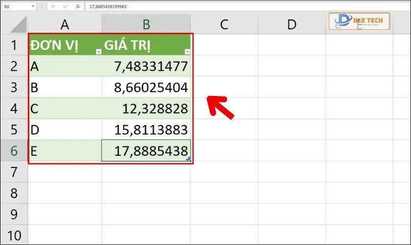 Kết quả sau khi dùng Power Query để tính toán trong Excel