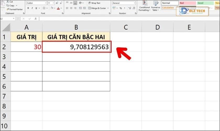 Cách dùng SQRTPI để tính căn bình phương trong Excel