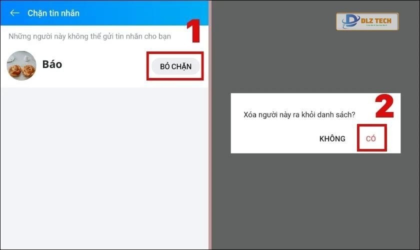 Nhấn vào nút Bỏ chặn ở và chọn Có