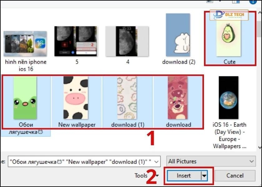 cách thêm nhiều hình vào văn bản đơn giản